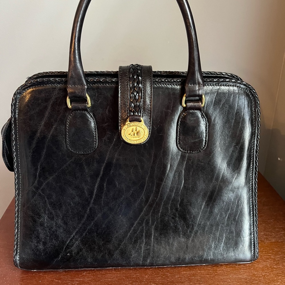 Brahmin Black Leather Doctor Bag